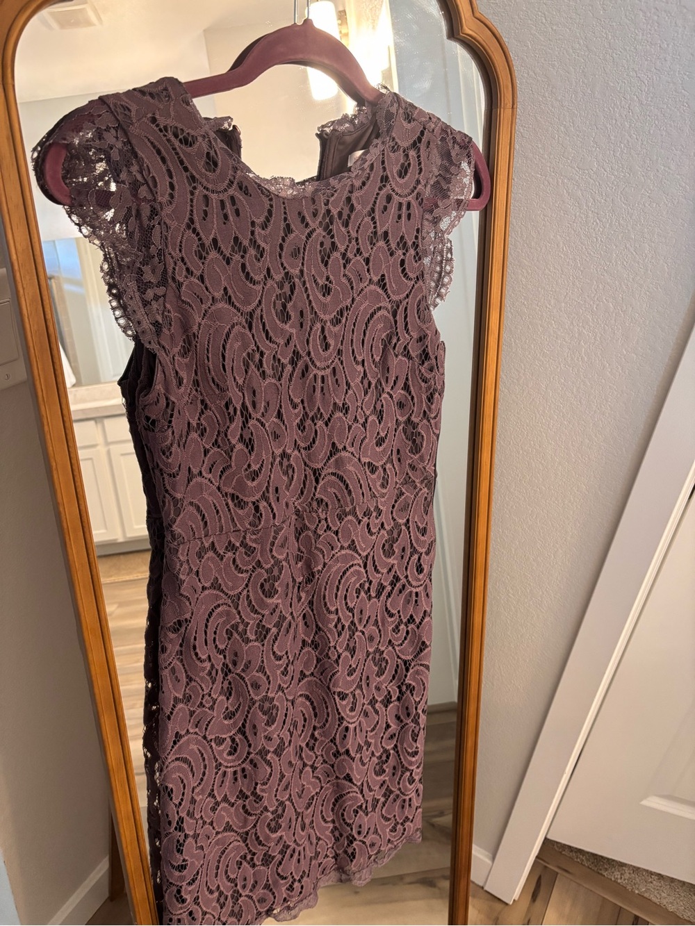 Xhilaration Mauve Lace Midi Dress